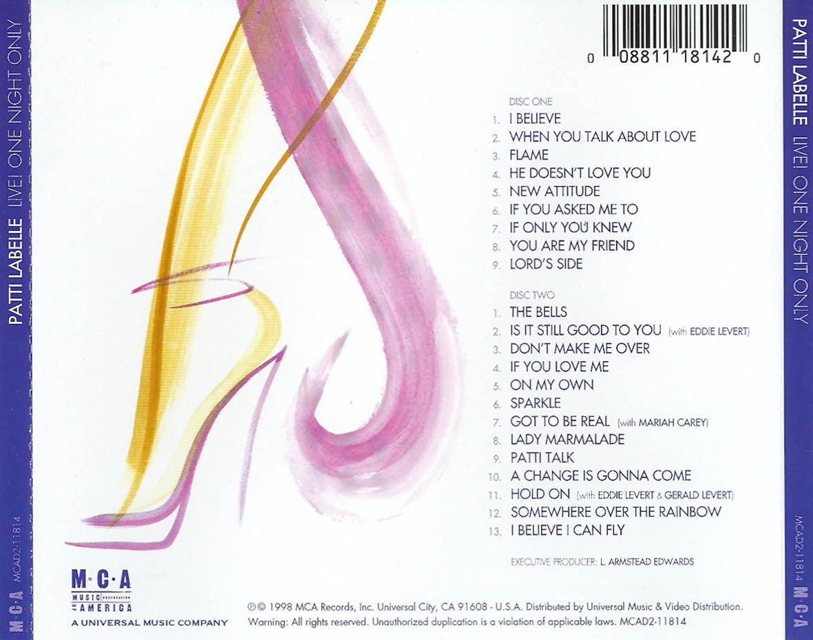 Patti Labelle  Live One Night Only : Back